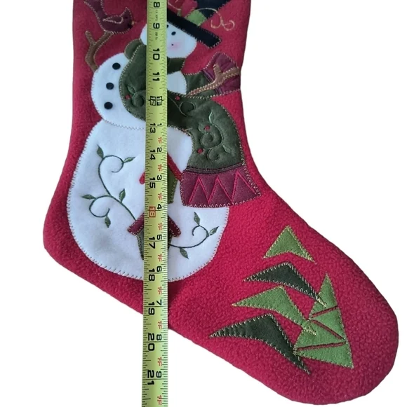 NWT Snowman Appliqued 20" Christmas Stocking From Target - Picture 3 of 4